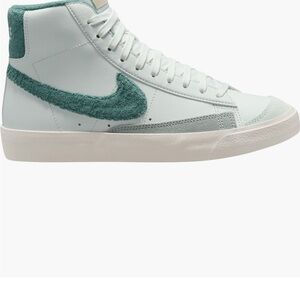 Nike Youth Blazer High-Top Sneakers - White and Teal